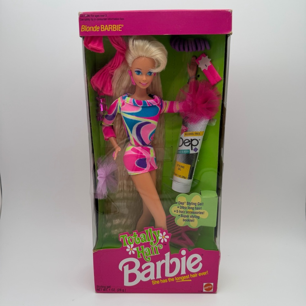 Totally Hair Barbie Doll Blonde 1991 Mattel 1112 Box Damage Factory Sealed